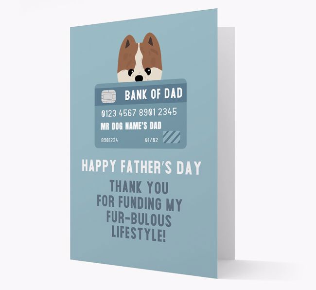 Personalized 'Bank of Dad' Card with {breedFullName} Icon